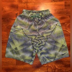 Nike Black Neon Yellow Stripe Swim Trunks Boys Large